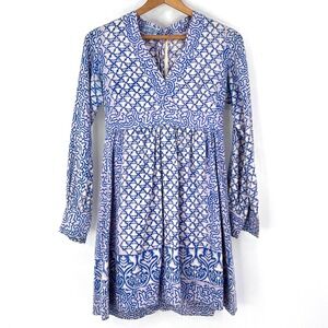 vintage 1970s India block print mini dress